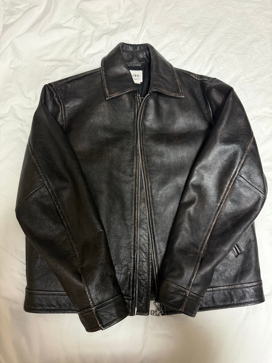 자라 LIMITED EDITION 빈티지 레더 워싱 자켓 상품이미지2