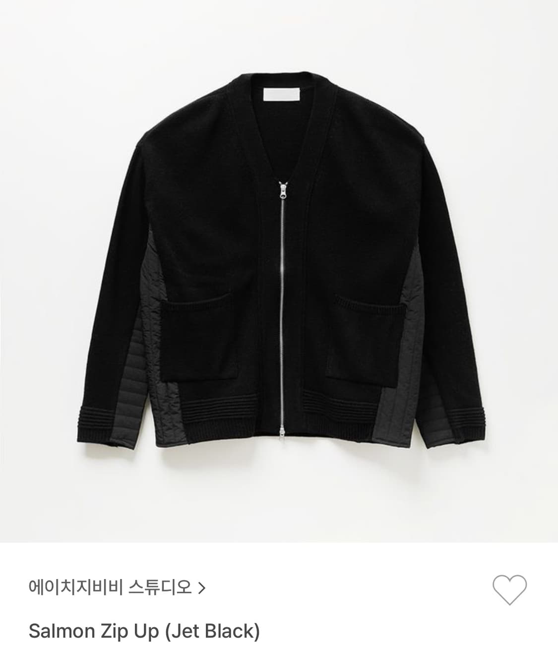 hgbb studio salmon zip-up (jet black) 상품이미지1