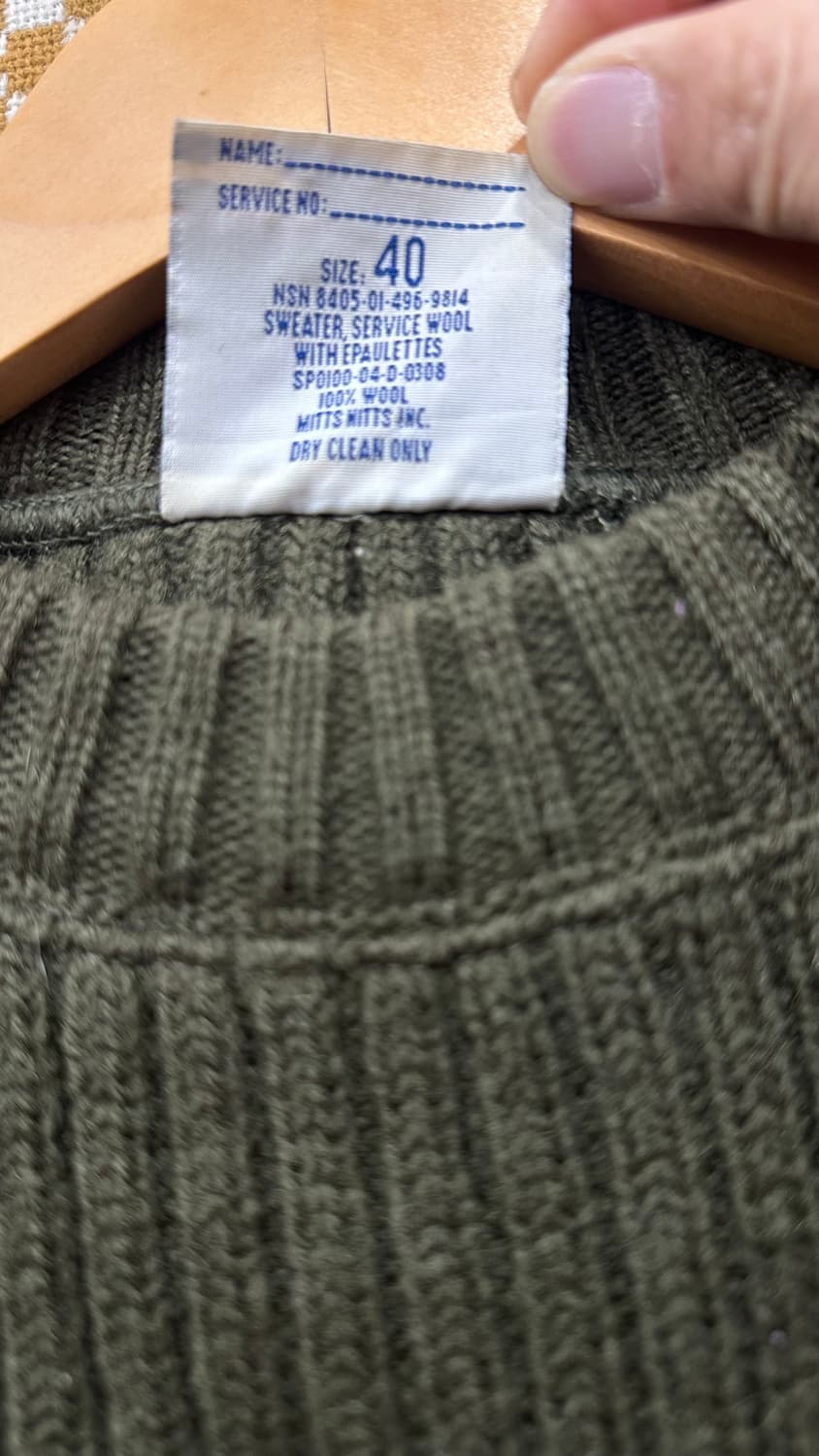 미군 코만도 울 스웨터 (OD) 오리지날  40사이즈 100  상품이미지4