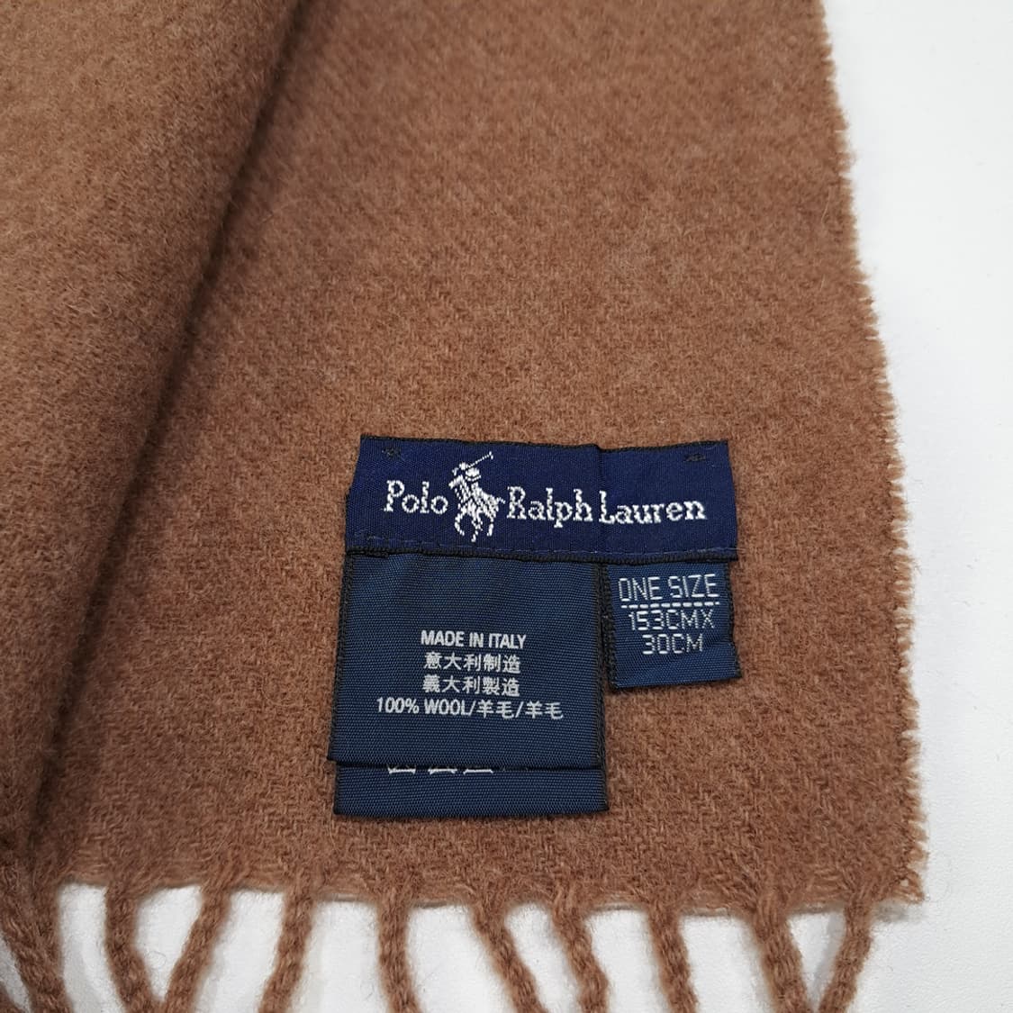 MX408 폴로 이태리판 울 포니자수 카멜 머플러 목도리 상품이미지4