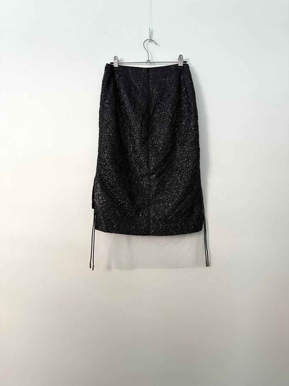 Jacquard lace layered skirt / black 상품이미지4