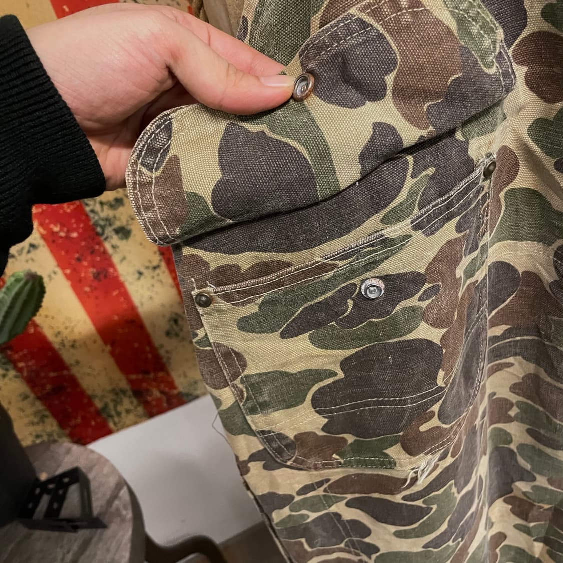 80s 칼하트 덕 카모 헌팅 오버롤 빈티지 워크웨어 데님 멜빵 상품이미지8