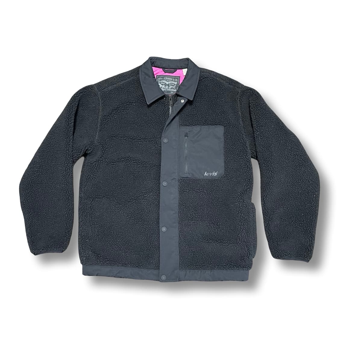 [S] 리바이스 블랙 뽀글이 플리스 자켓 상품이미지1