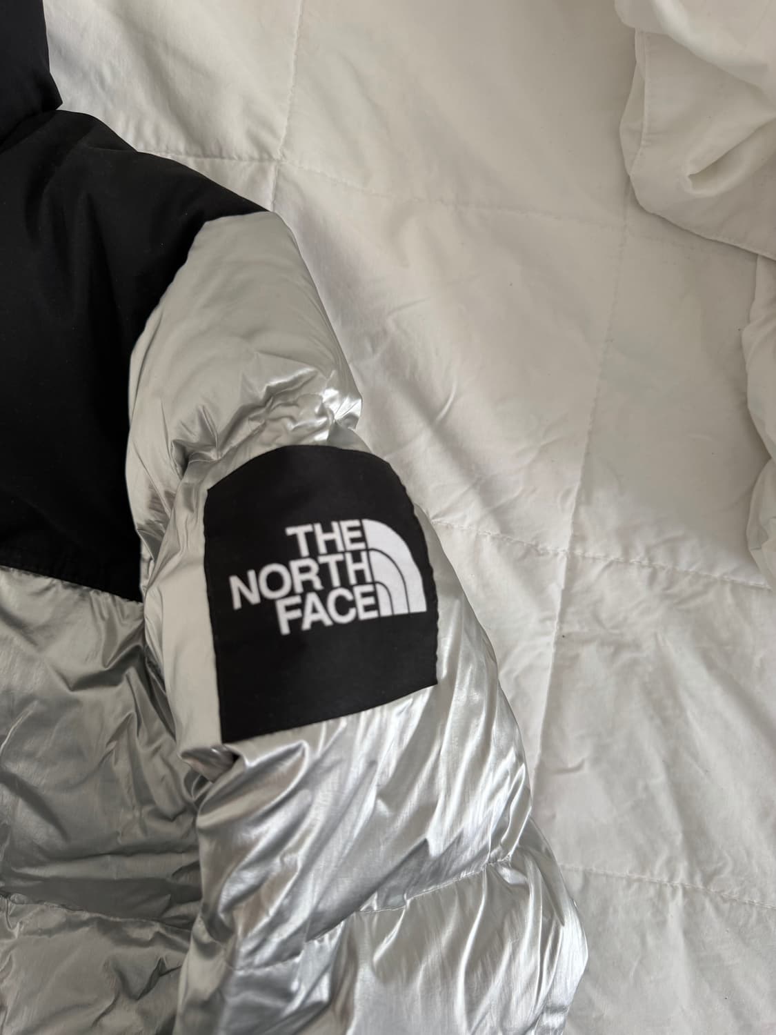 노스페이스 눕시 숏패딩 실버 S (85) 상품이미지5