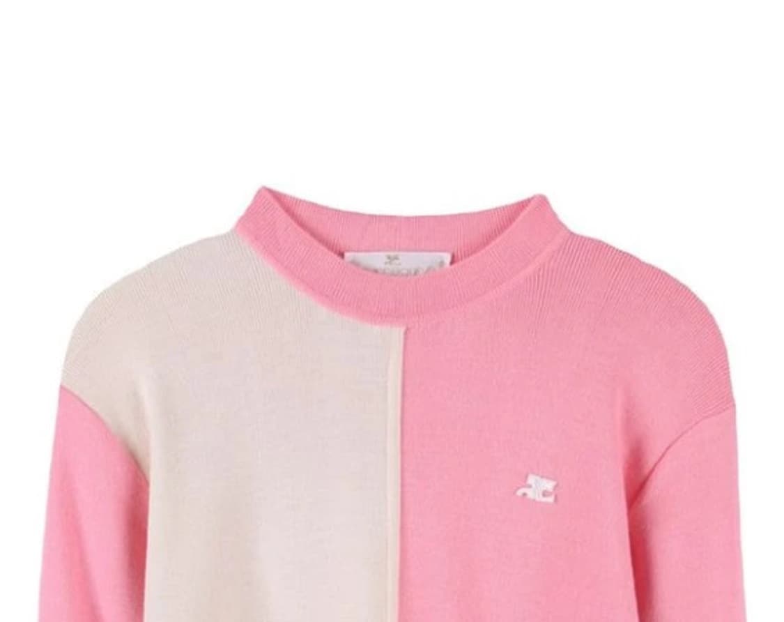 80s courreges 꾸레쥬 빈티지 컬러 블럭 니트웨어 상품이미지1