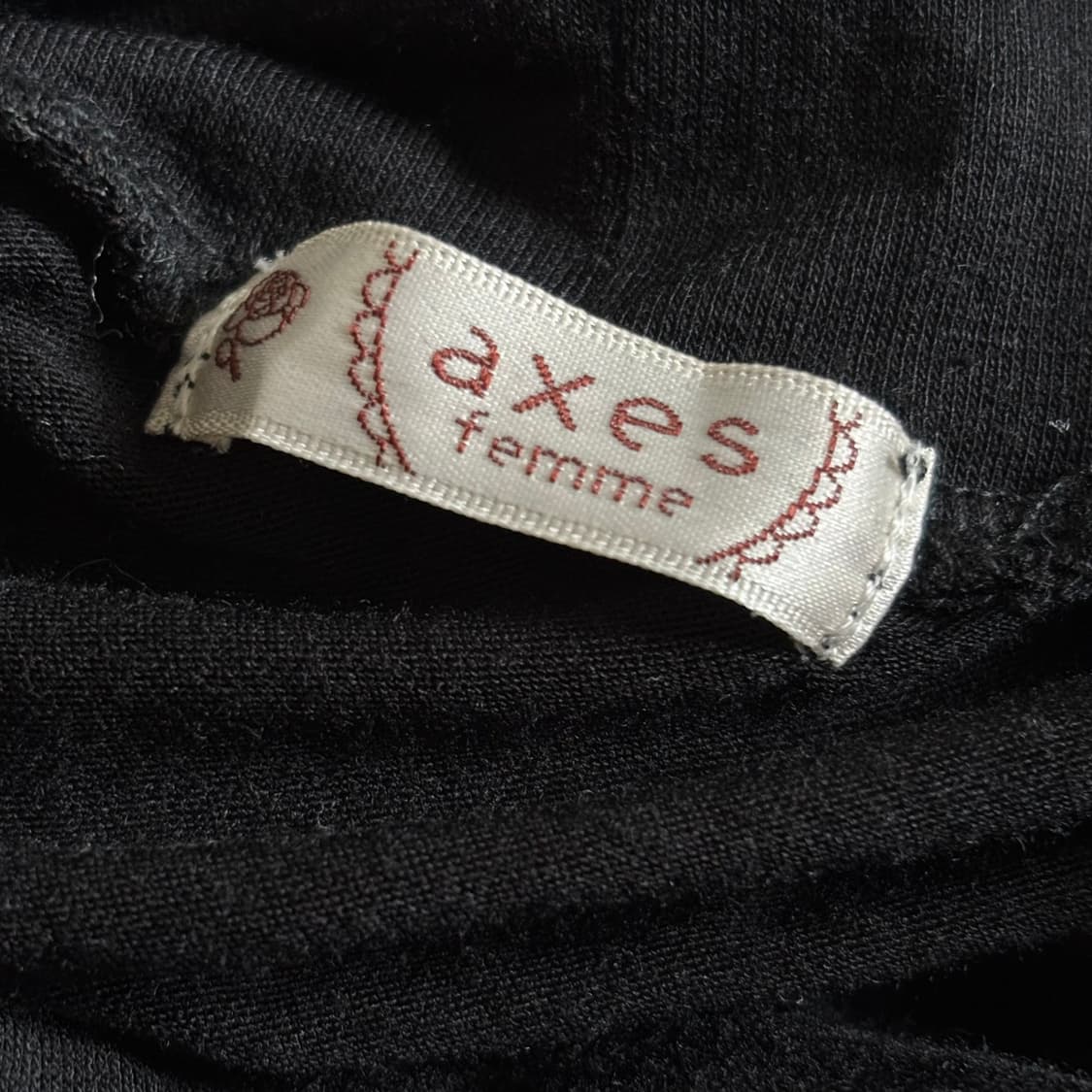 일본빈티지 액시즈팜 고딕 블랙 레이스포인트 목폴라 이너 탑 상품이미지6