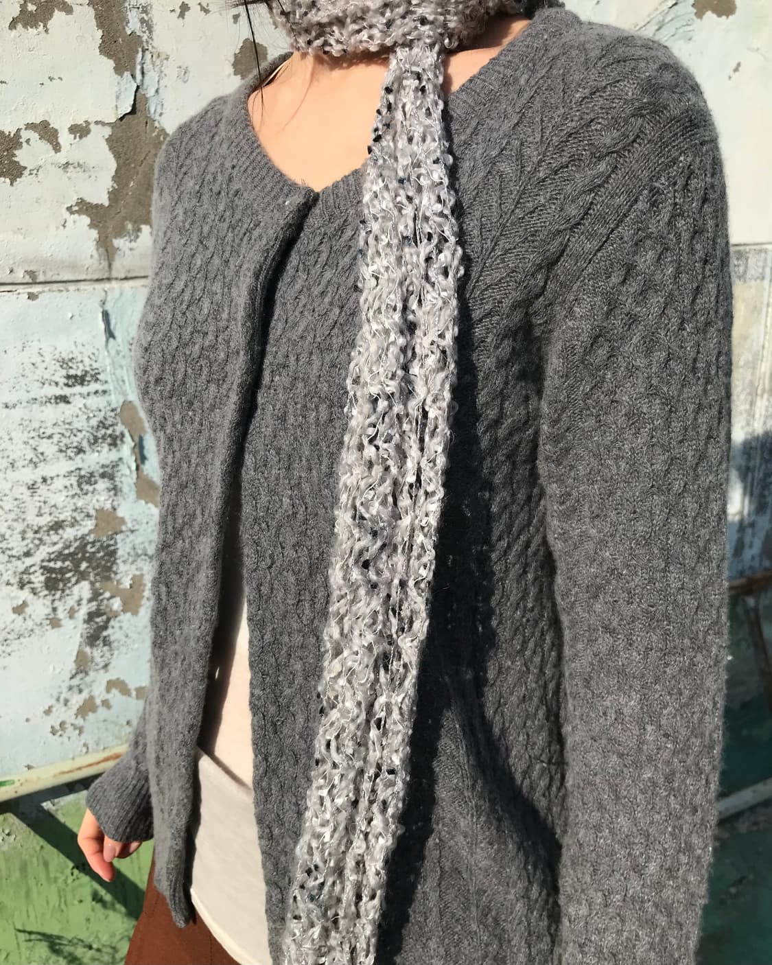 그레이 램스울 가디건 상품이미지4