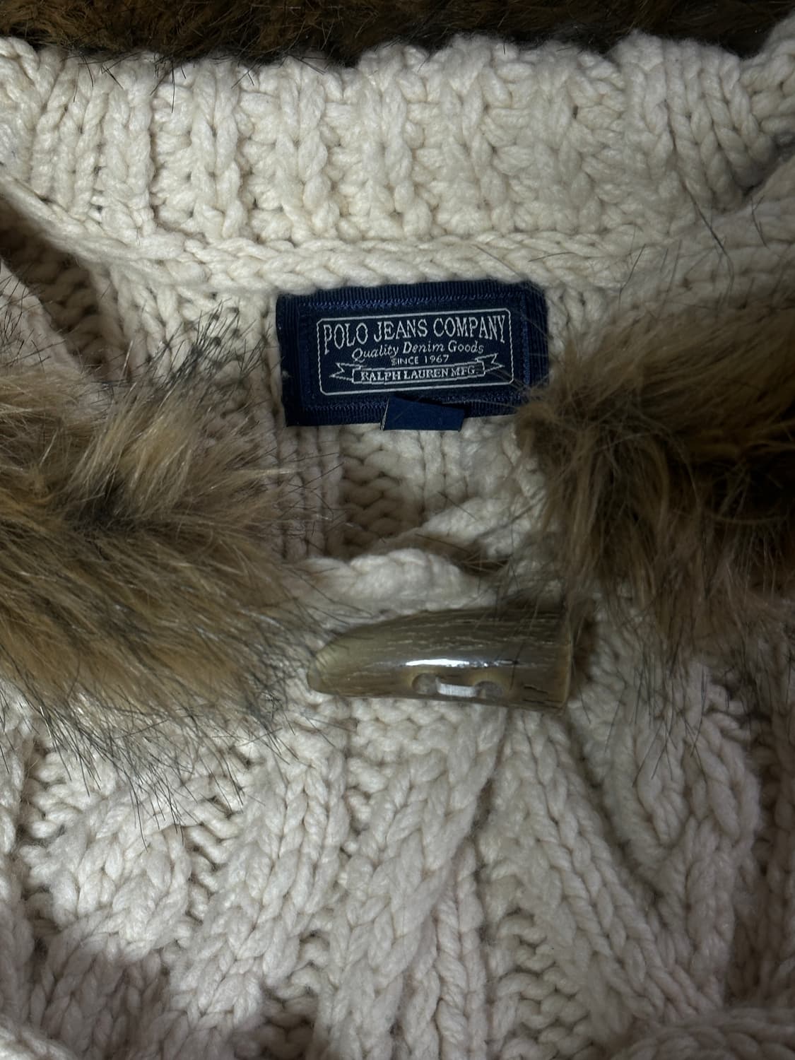 폴로 랄프로렌 롱니트가디건, 울 100%, 베이지, S 상품이미지4