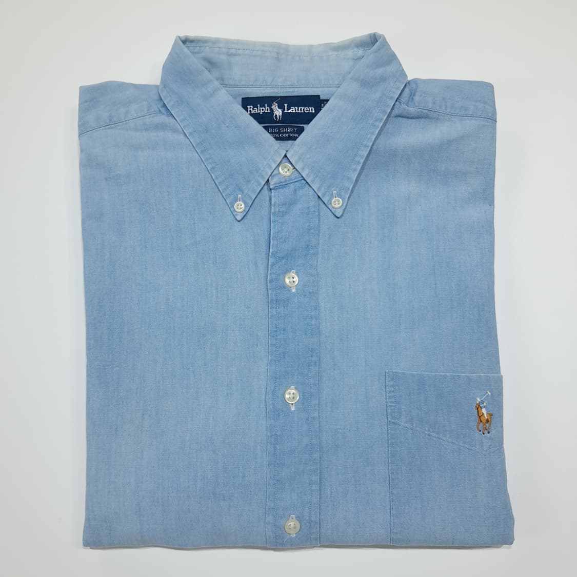 CL944 XL 폴로 90s 빅셔츠 멀티포니 샴브레이 셔츠 상품이미지7