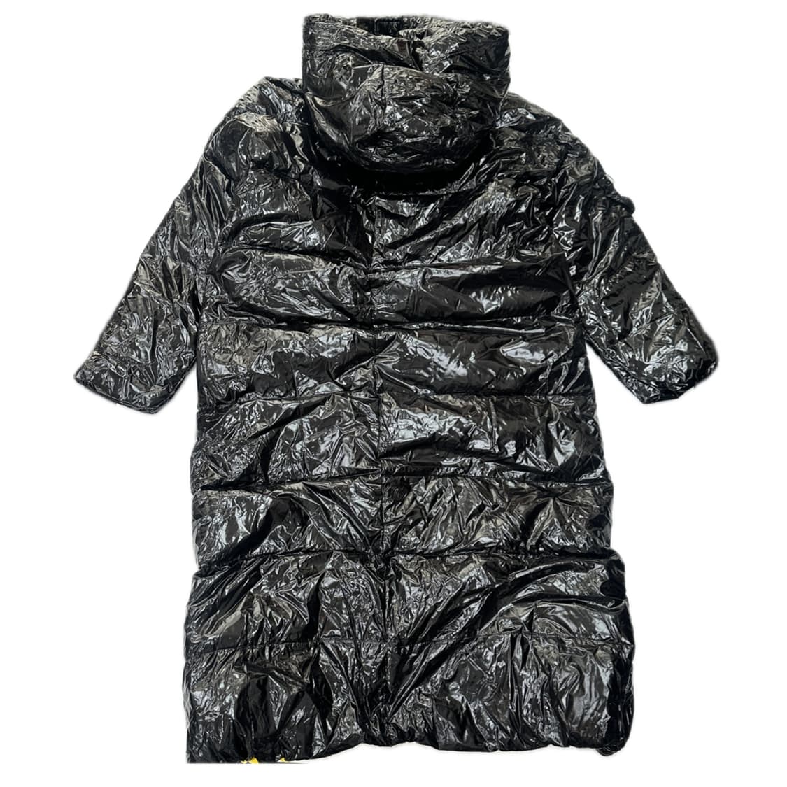 블랙 유광 공항패션 한겨울 다운 Y2K 힙 오버핏 롱패딩 상품이미지2