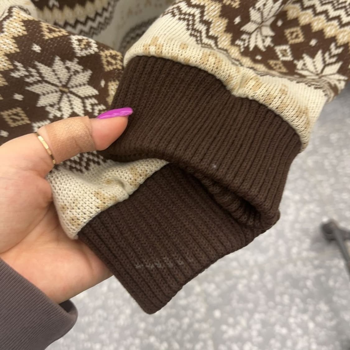 프레드페리 빈티지 노르딕 패턴 셰르파 양털 니트 후드집업 L C06644 상품이미지8