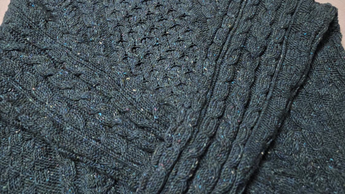 L.L.BEAN 아일랜드 울 니트 블루그린 L~XL  상품이미지3