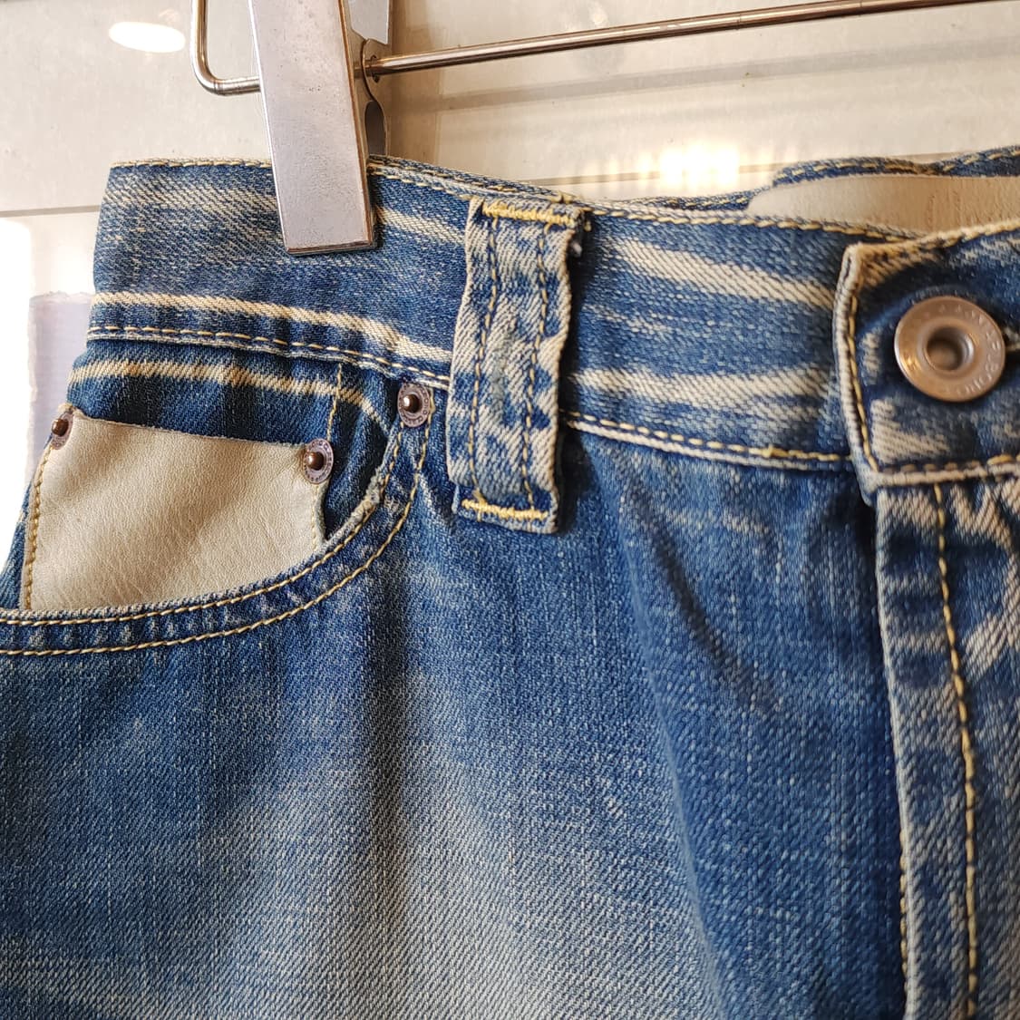 90s 말보로 클래식 데님 스커트 청치마 패치워크 웨스턴 치마 40 상품이미지6