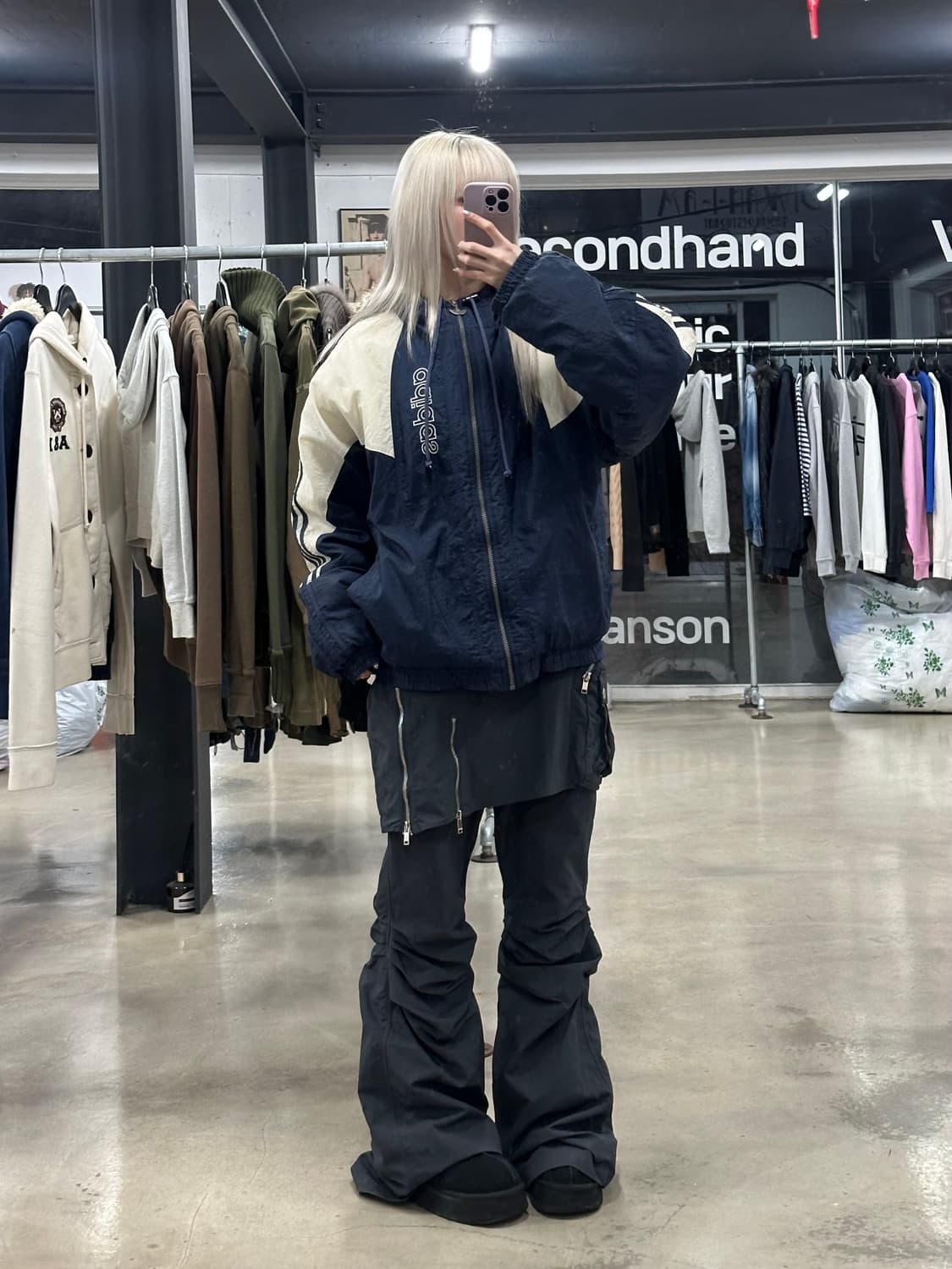 아디다스 90년대 빈티지 빅 트레포일 누빔 자켓 상품이미지2