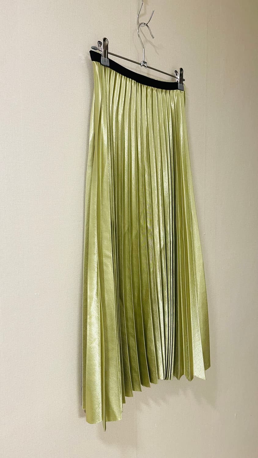 페이퍼문 올리브 플리츠 롱 새틴 스커트 55 상품이미지3
