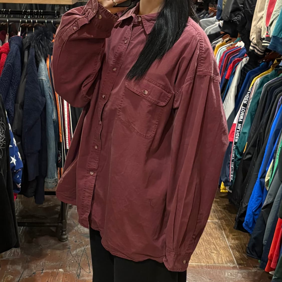 [HI] Carhartt 칼하트 투포켓 긴팔셔츠 딥레드 상품이미지3