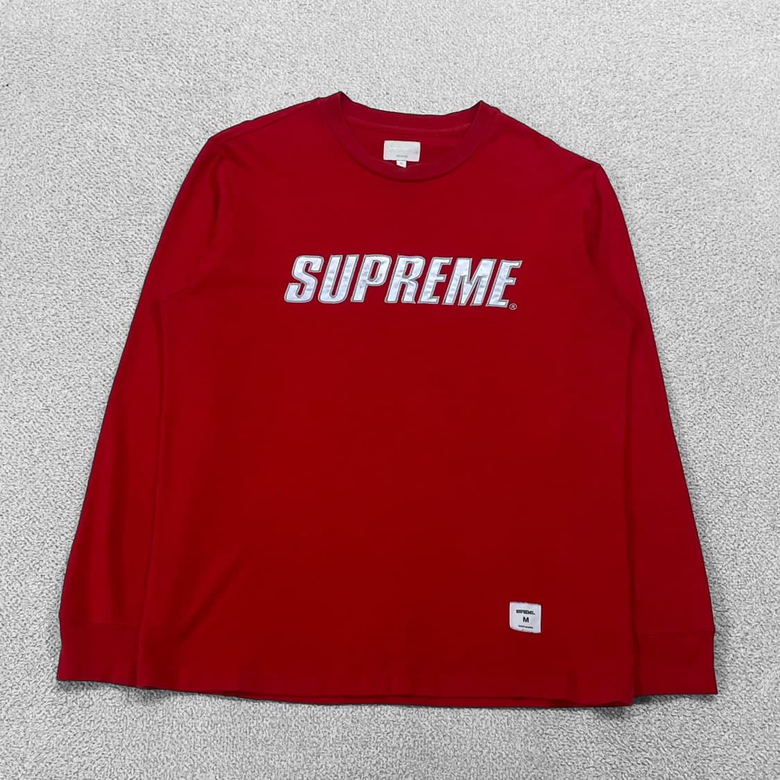 슈프림 Supreme 메탈릭 로고 롱슬리브 레드 상품이미지1
