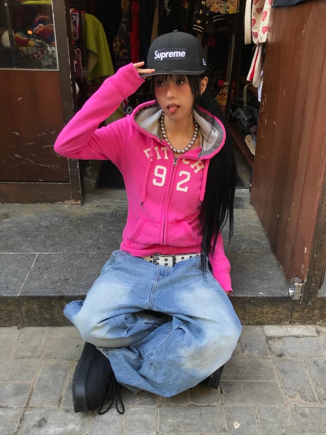 Abercrombie Pink Hood Zip-Up  상품이미지1