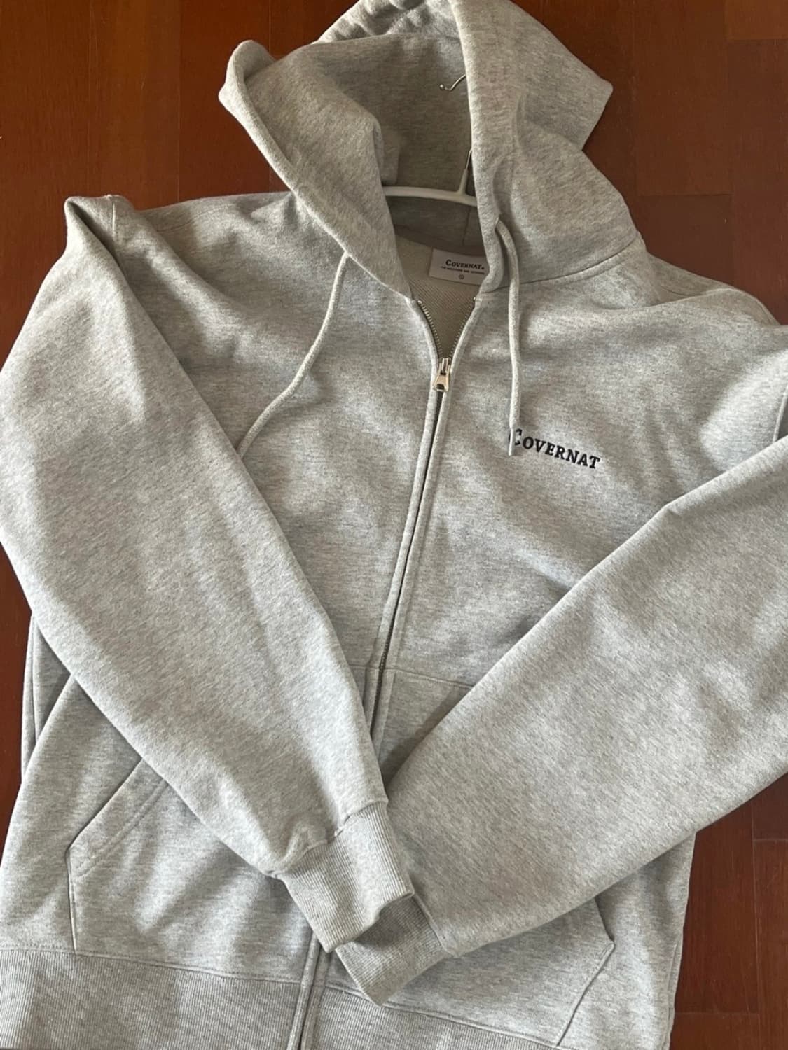 커버낫 스몰 어센틱 로고 후드집업 멜란지 그레이 후드집업 S 상품이미지2