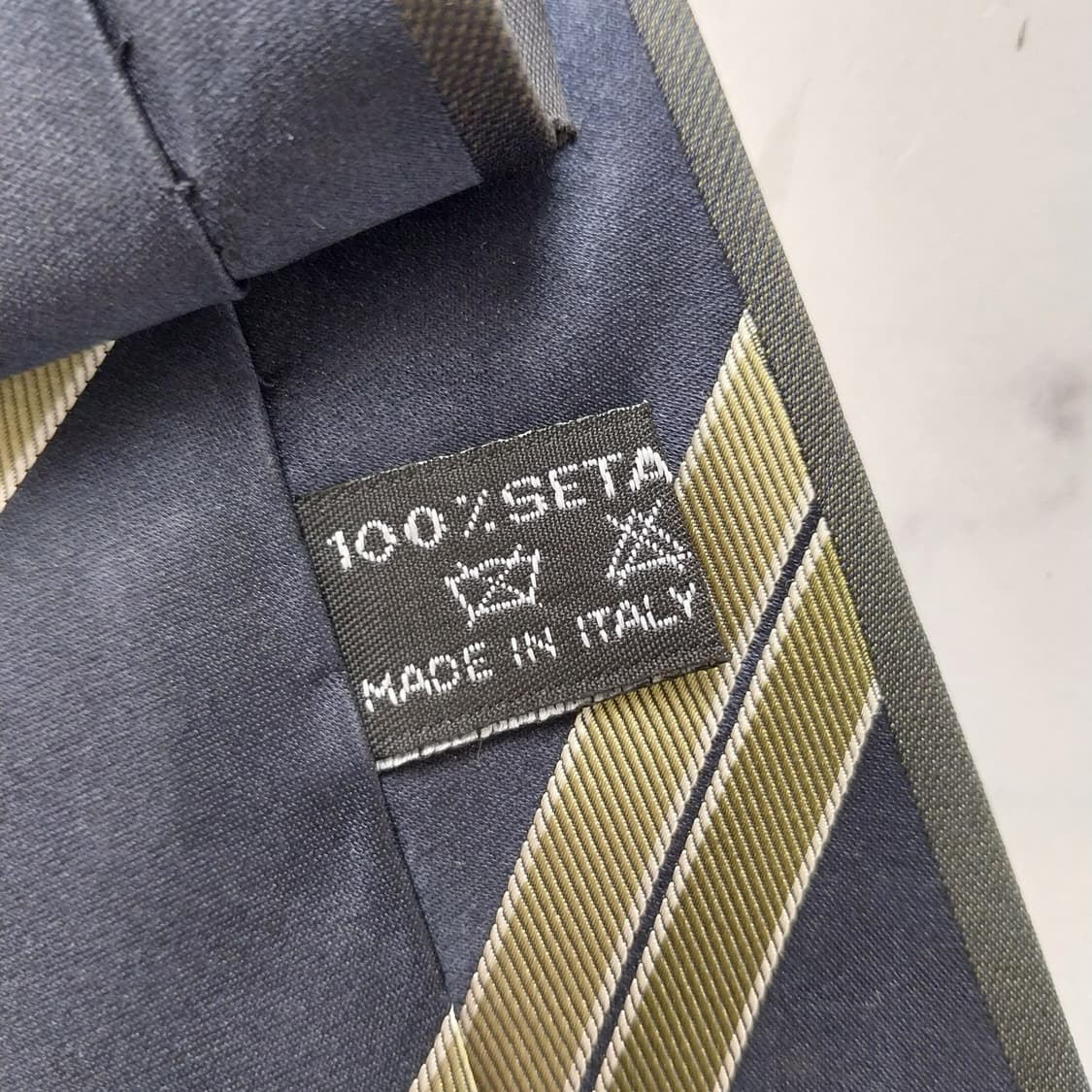 밀라숀 실크 네이비 스트라이프 넥타이 8.7cm S~A+등급 K2519 상품이미지10