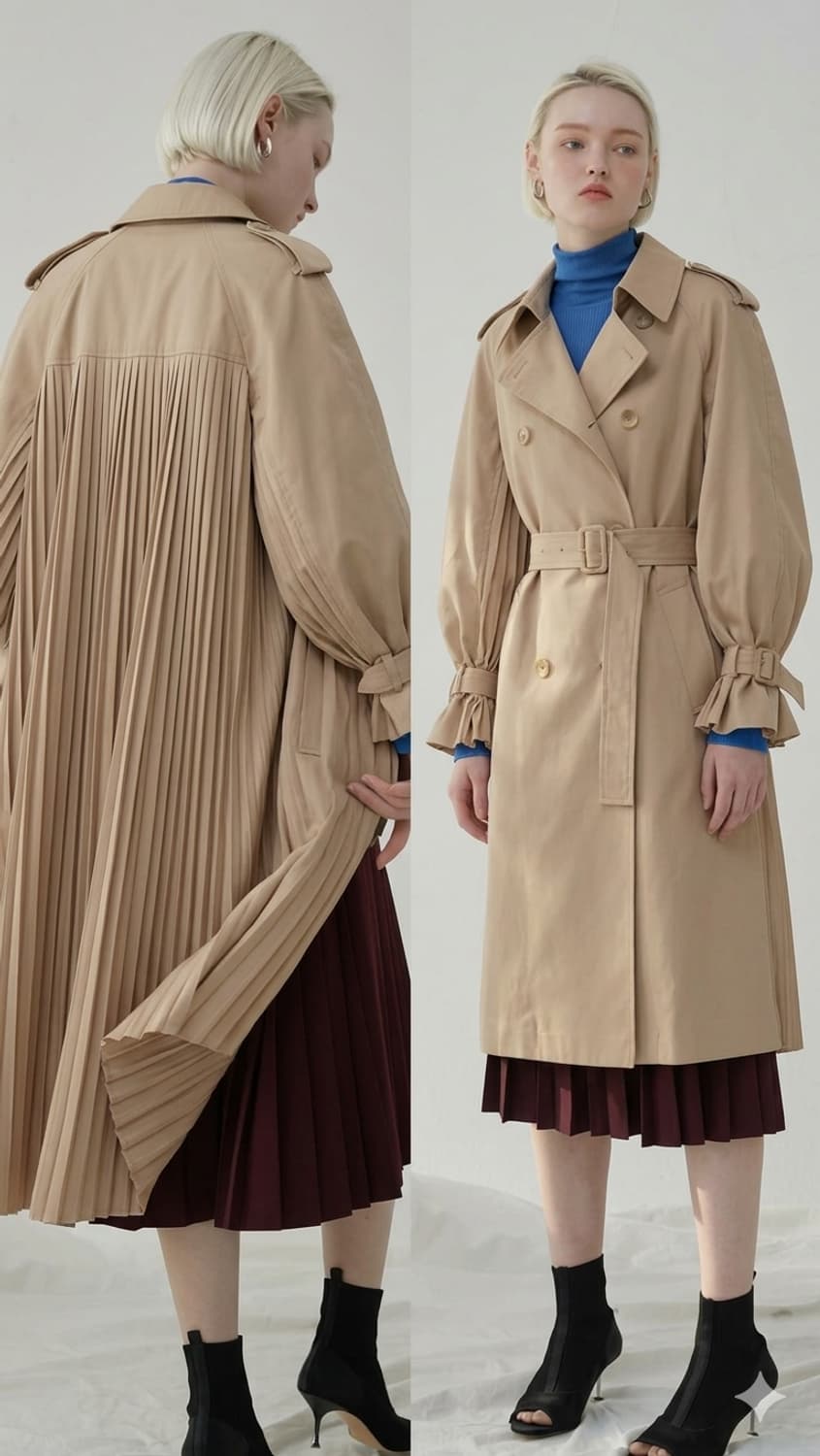 새상품) another lounge 플리츠 벌룬 트렌치코트  상품이미지1