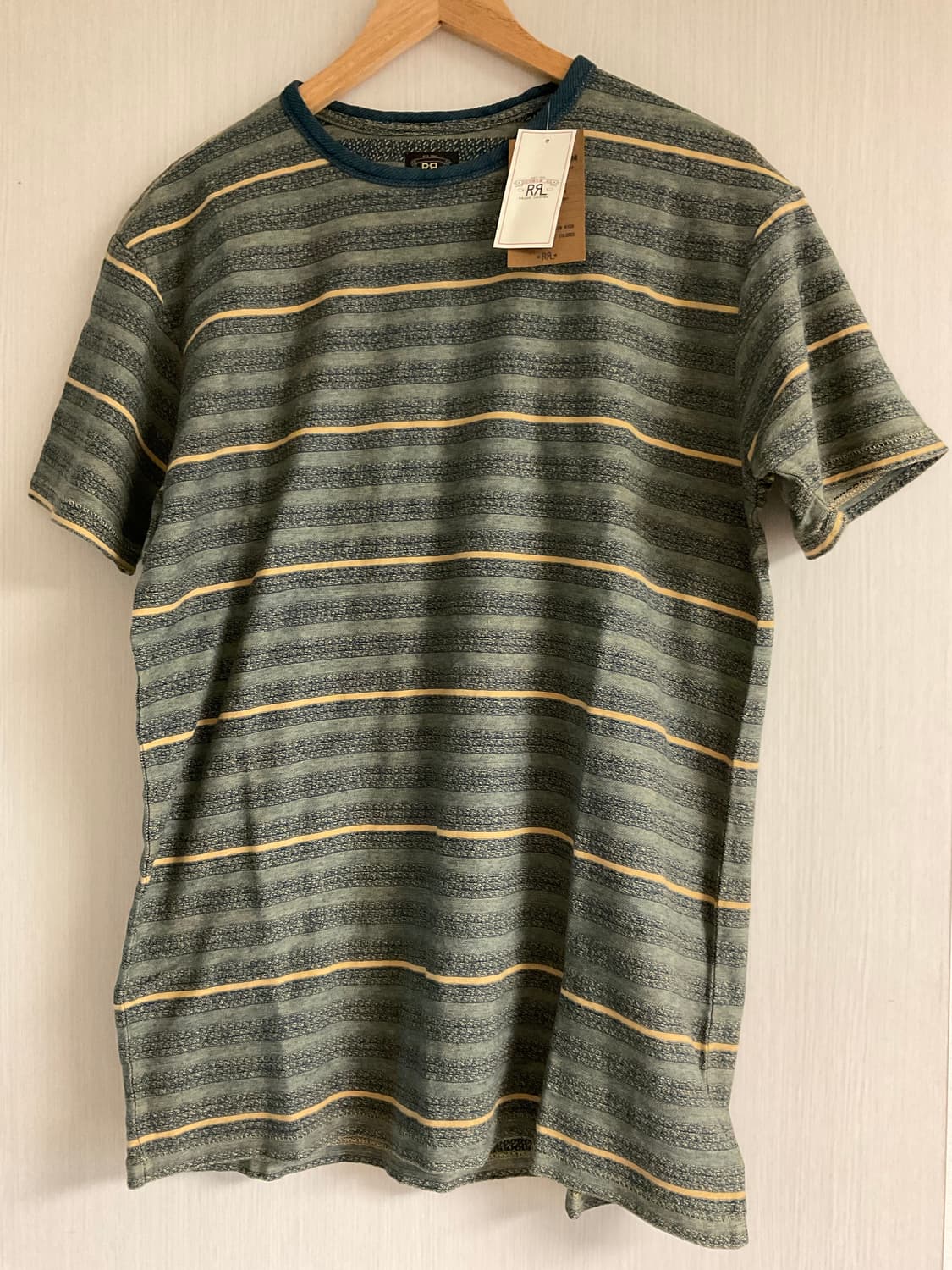 RRL 더블알엘 인디고 스트라이프 자카드 티셔츠 크림 멀티 L 상품이미지1