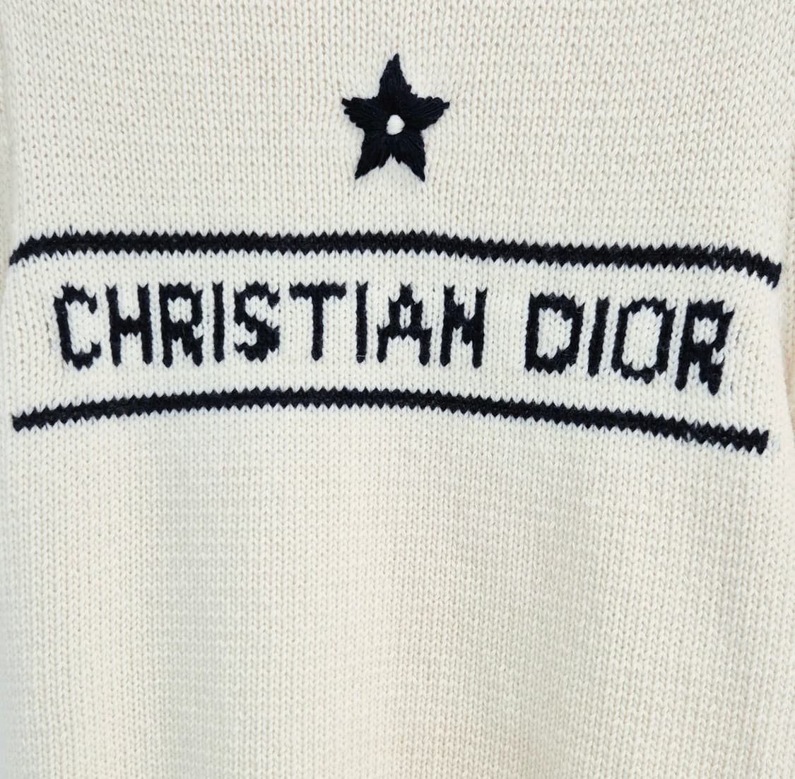 디올 에크루 울 캐시미어 반소매 니트 스웨터 상품이미지4