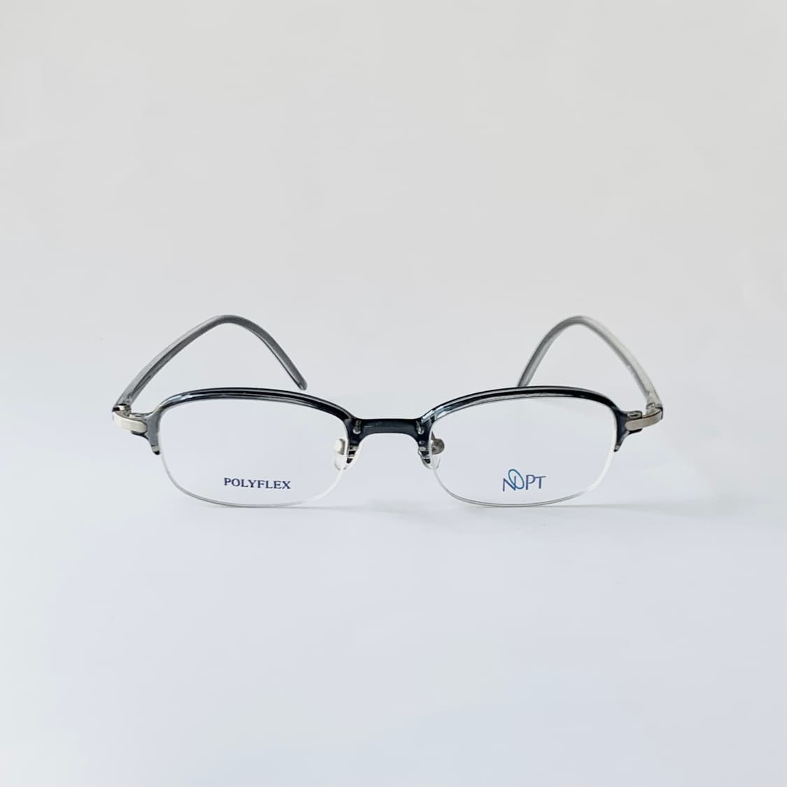 733 데드스탁 스퀘어 클리어 블랙 반무테 초경량 빈티지안경 상품이미지2