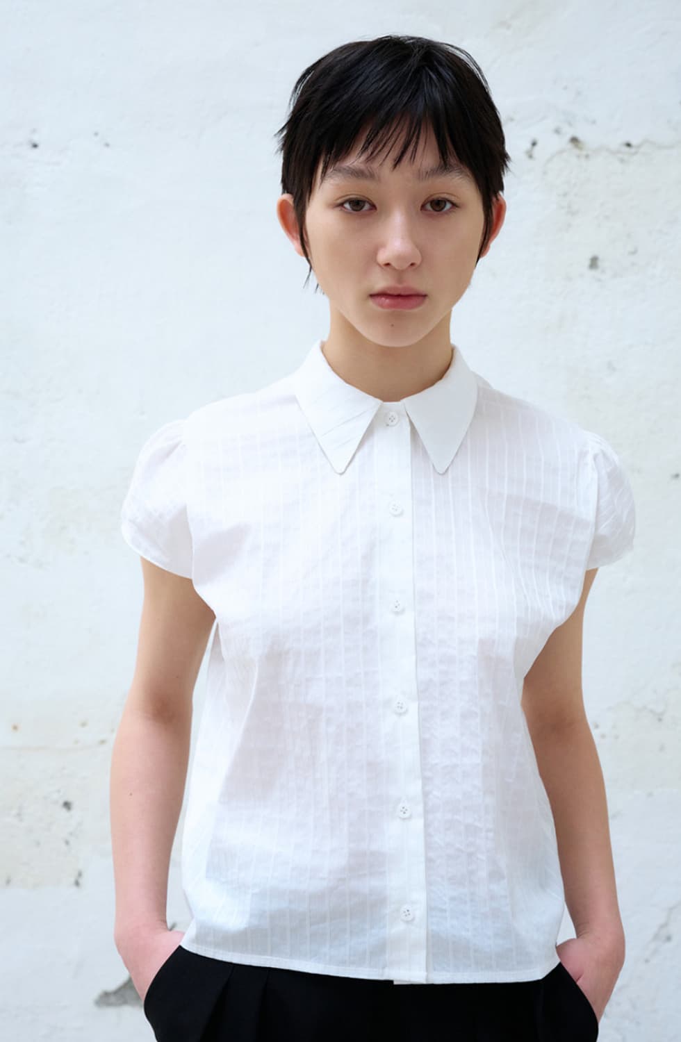 버뮬라 캡 슬리브 스트라이프 셔츠 상품이미지1