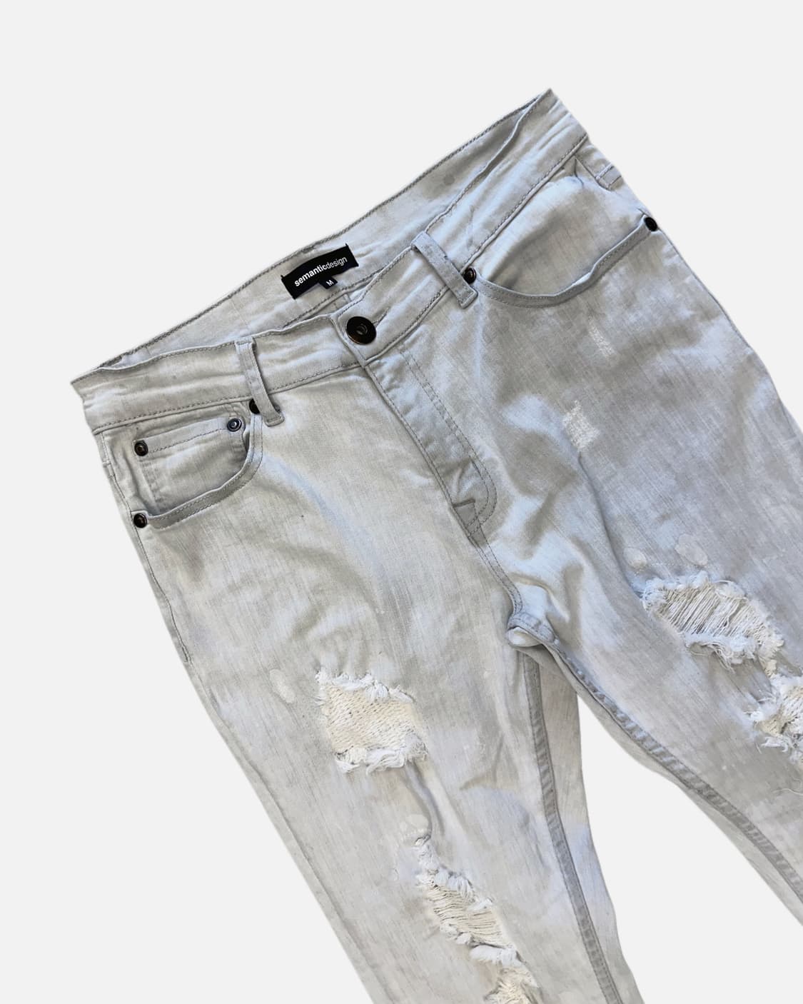 light grey distressed jean 상품이미지3