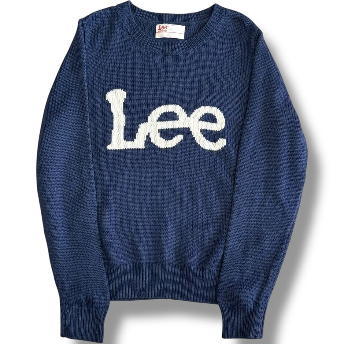 Lee 빅로고 네이비 라운드넥 니트 상품이미지1