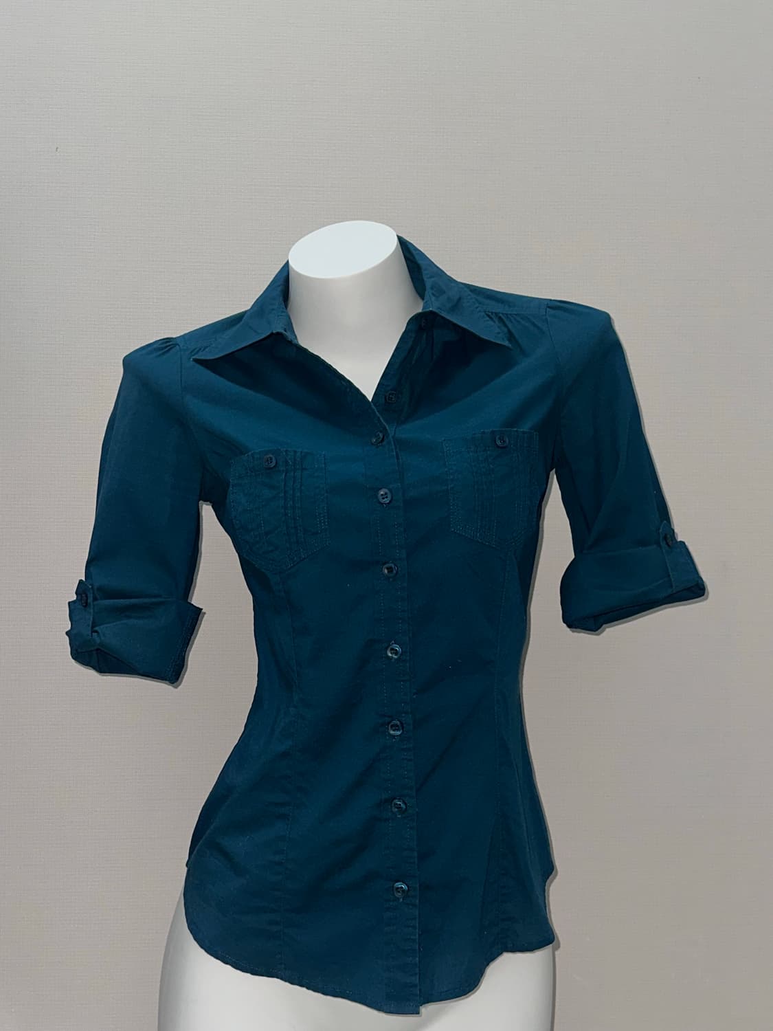 빈티지 청록 슬림핏 셔츠 상품이미지4