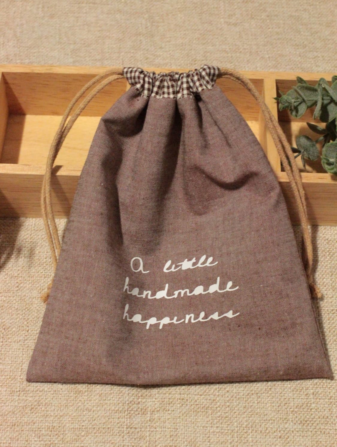 핸드메이드 브라운 스트링 파우치 상품이미지4