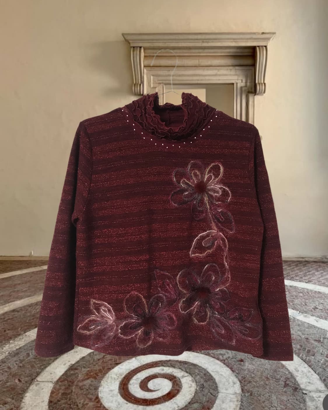 vintage pearl pom pom pattern top 상품이미지7