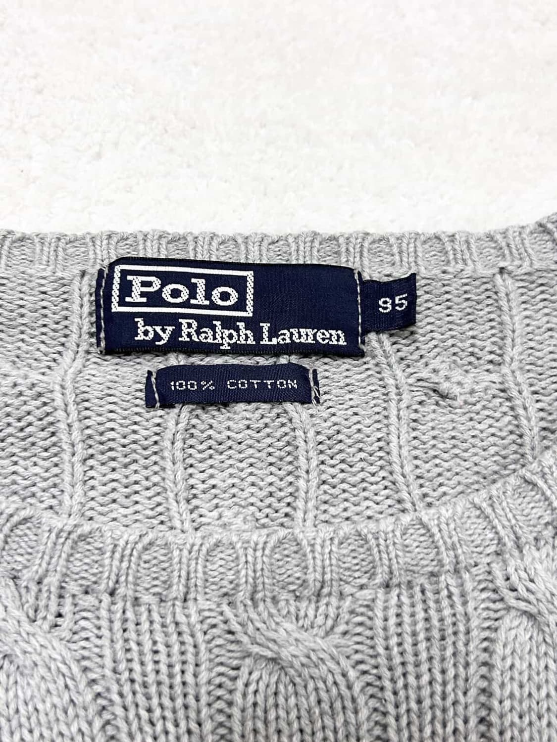 폴로 버건디포니 그레이 케이블니트 상품이미지8