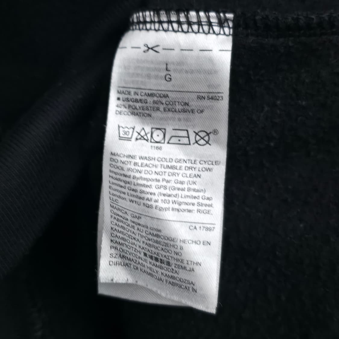 [L] GAP 갭 블랙 후드 집업 상품이미지5