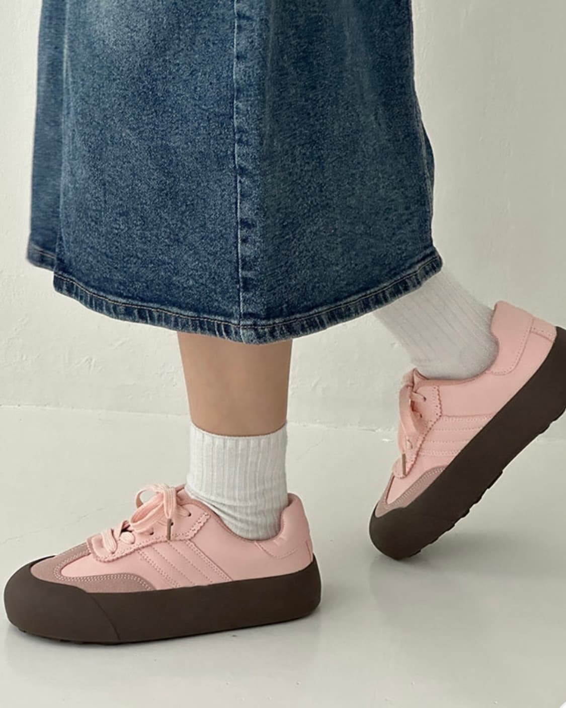 핑크 배색 투톤 스니커즈 운동화 235 상품이미지2