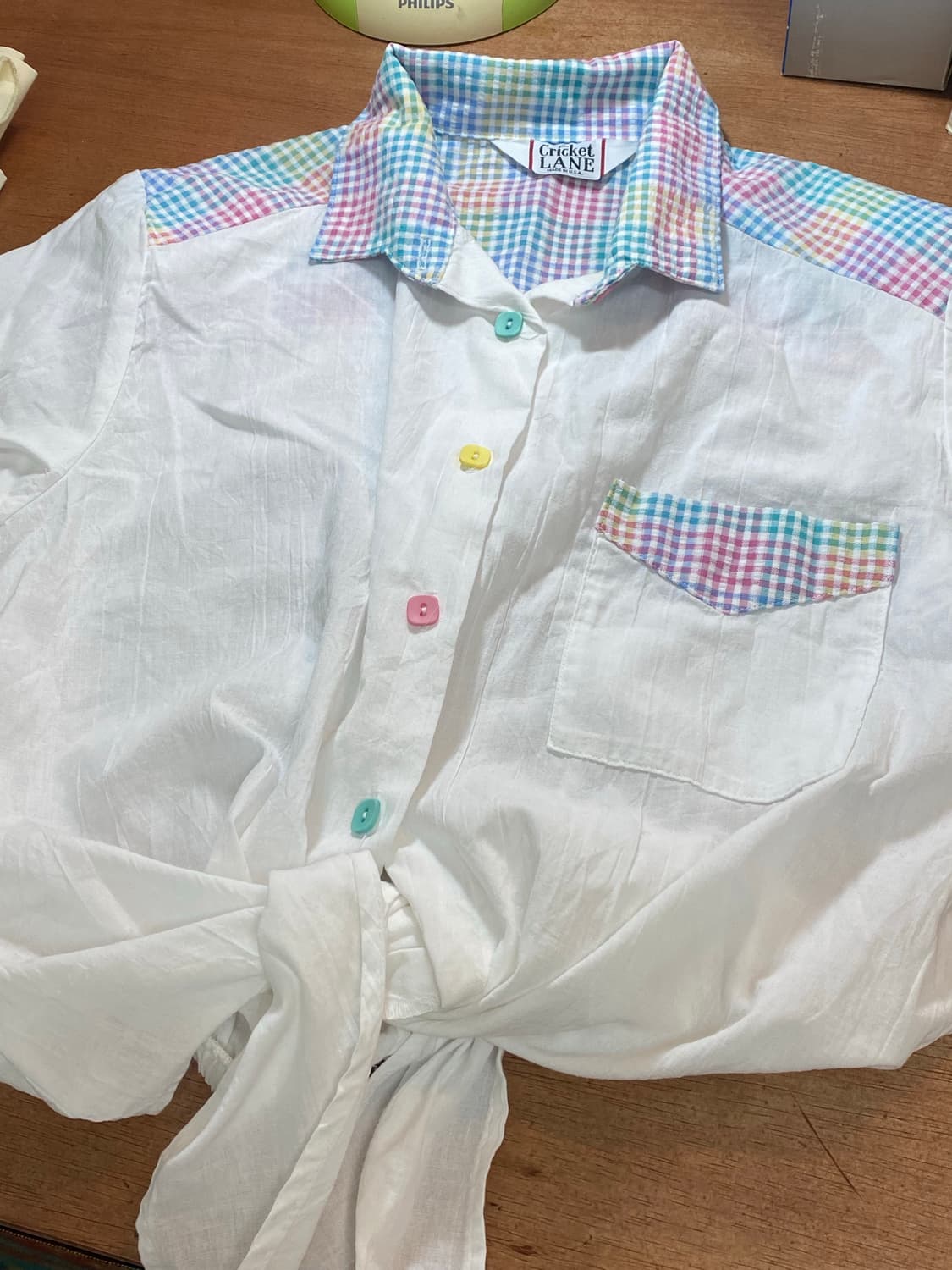 USA 반팔셔츠 체크 볼레로 상품이미지3