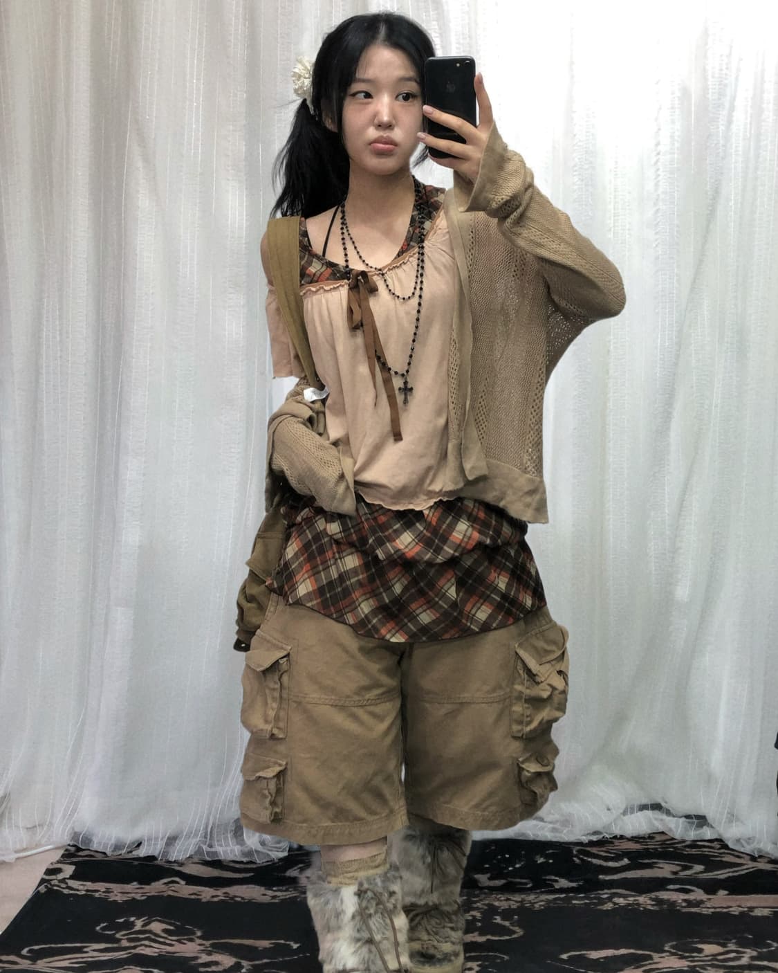 빈티지 베이지 카반 코디세트 상품이미지2