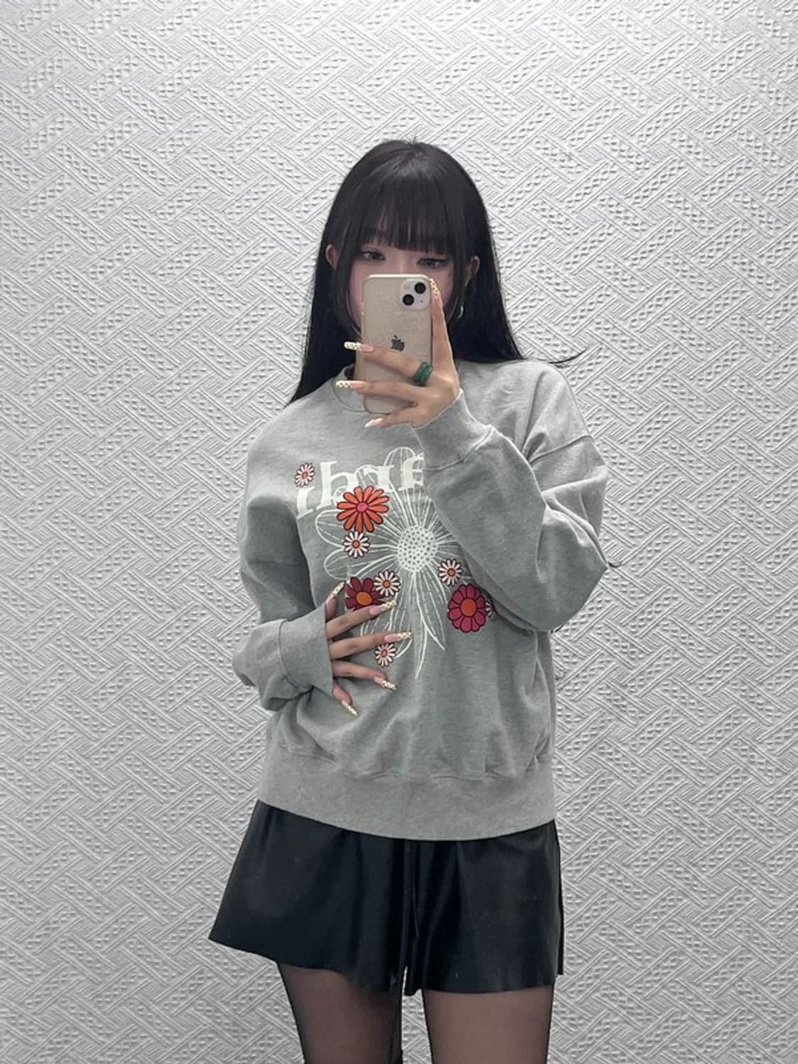 마르디메르크디 플라워 마르디 니들워크 키치 맨투맨 M C10038 상품이미지2