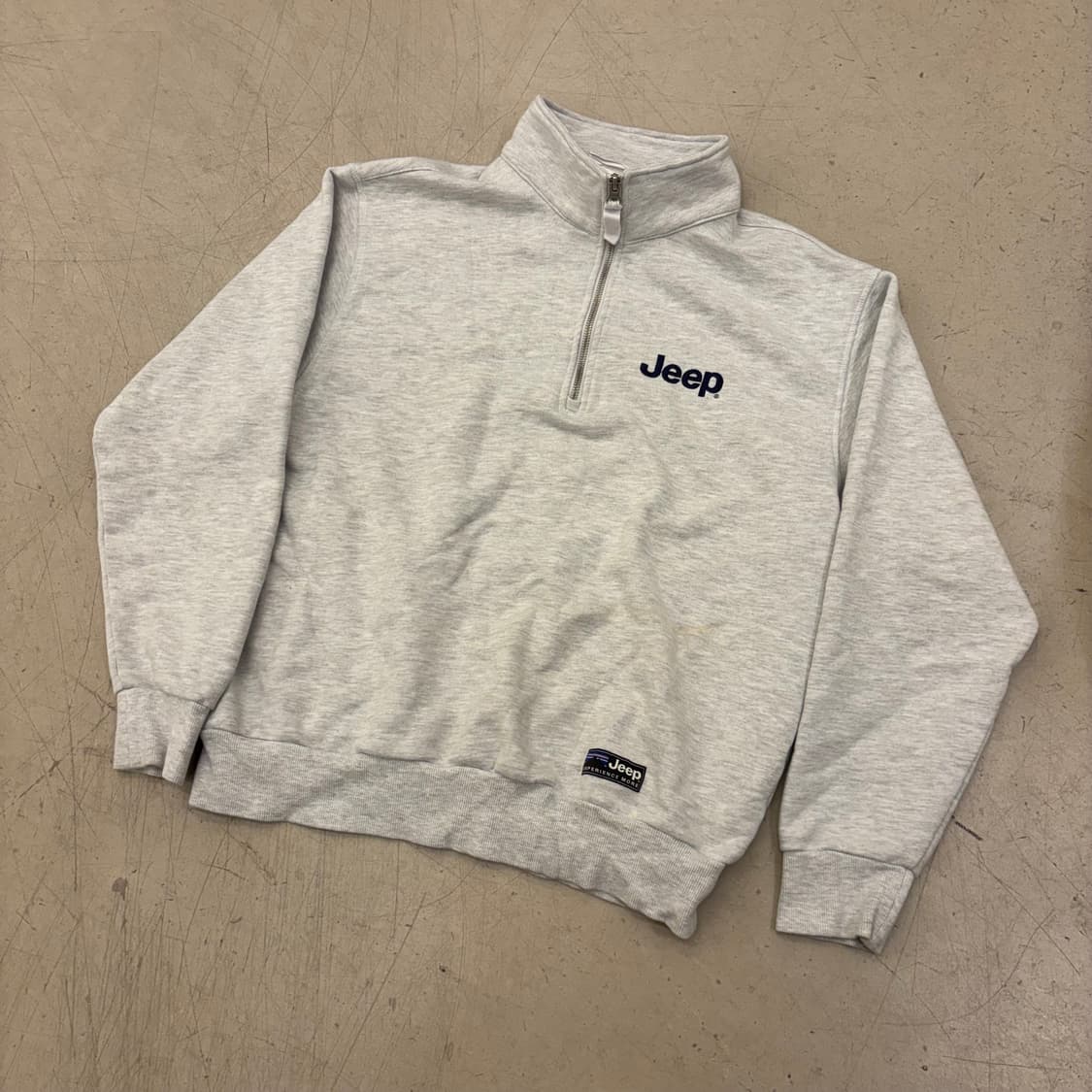 지프 빅로고 멜란지 그레이 반집업 맨투맨 상품이미지2