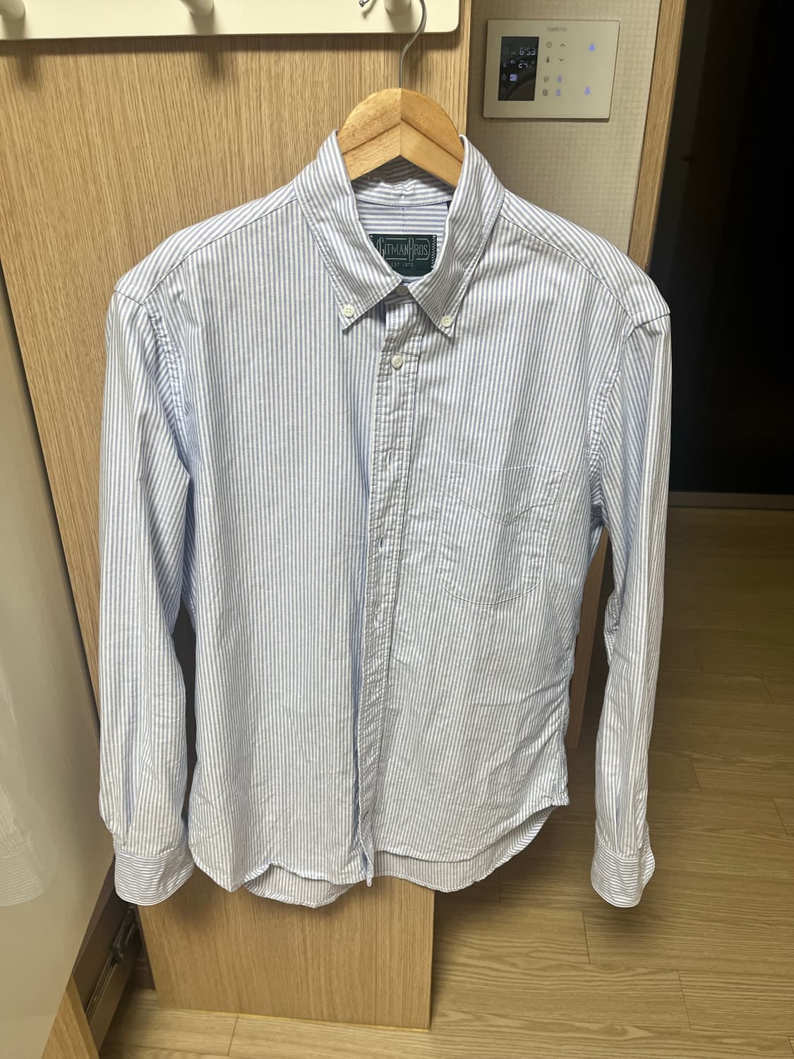 짓먼빈티지 옥스포드 셔츠 블루 스트라이프 m사이즈 상품이미지1