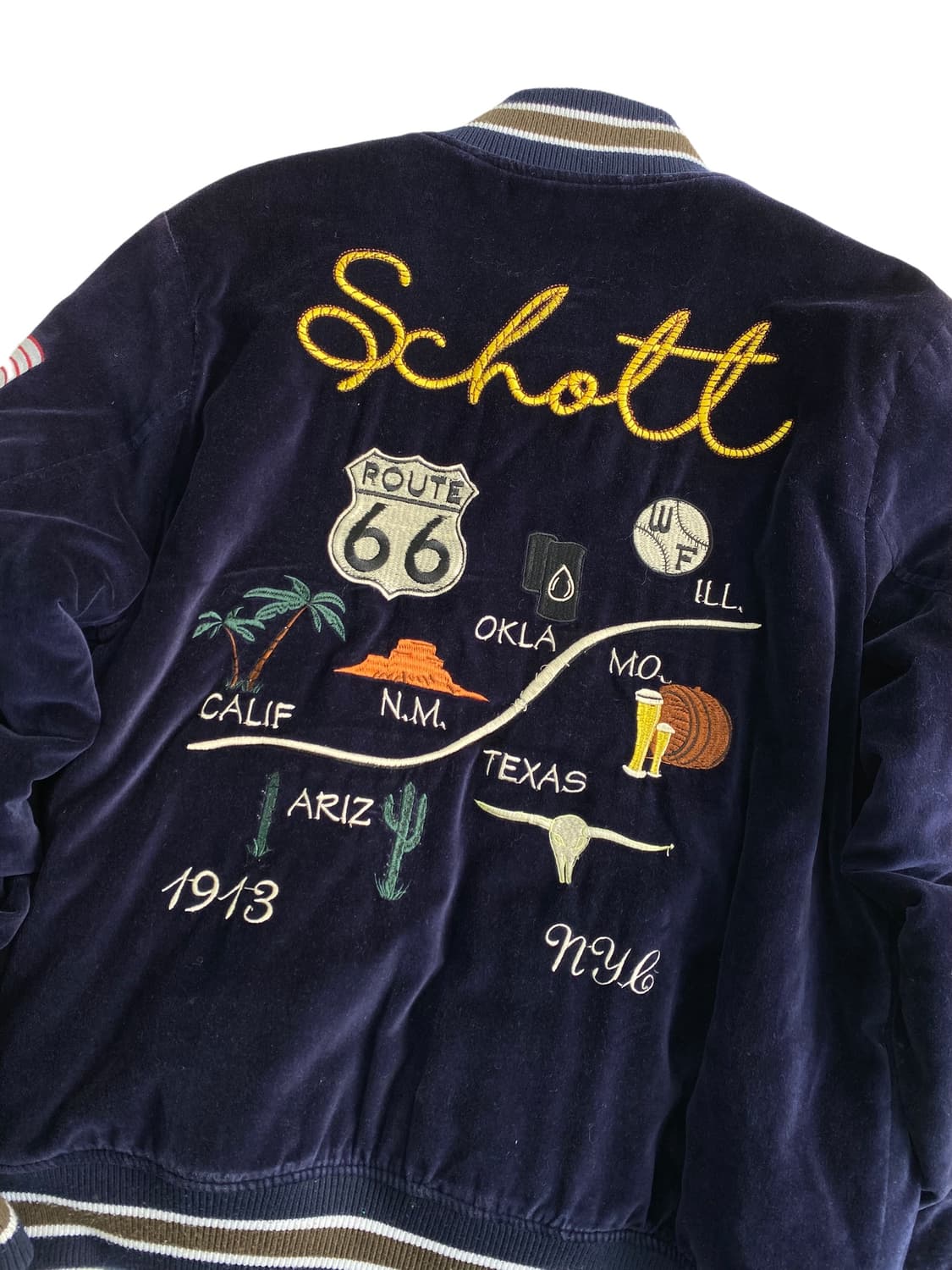 [L] Schott 쇼트 벨벳 수베니어 자켓 스카쟌 상품이미지8