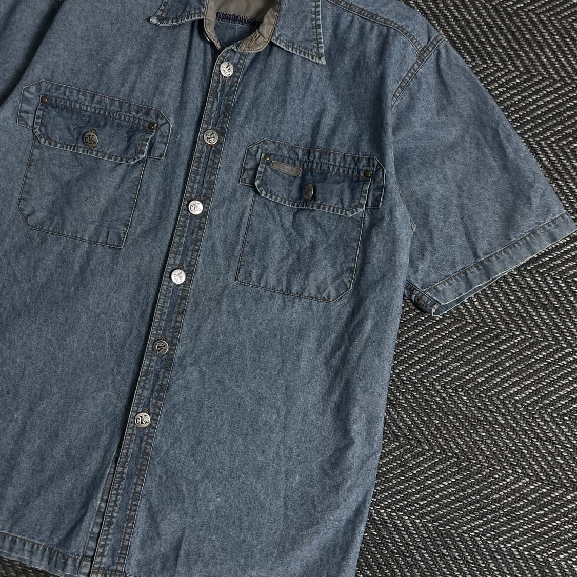 00s 캘빈클라인 아메카지 워싱 데님 셔츠o 3639 상품이미지2