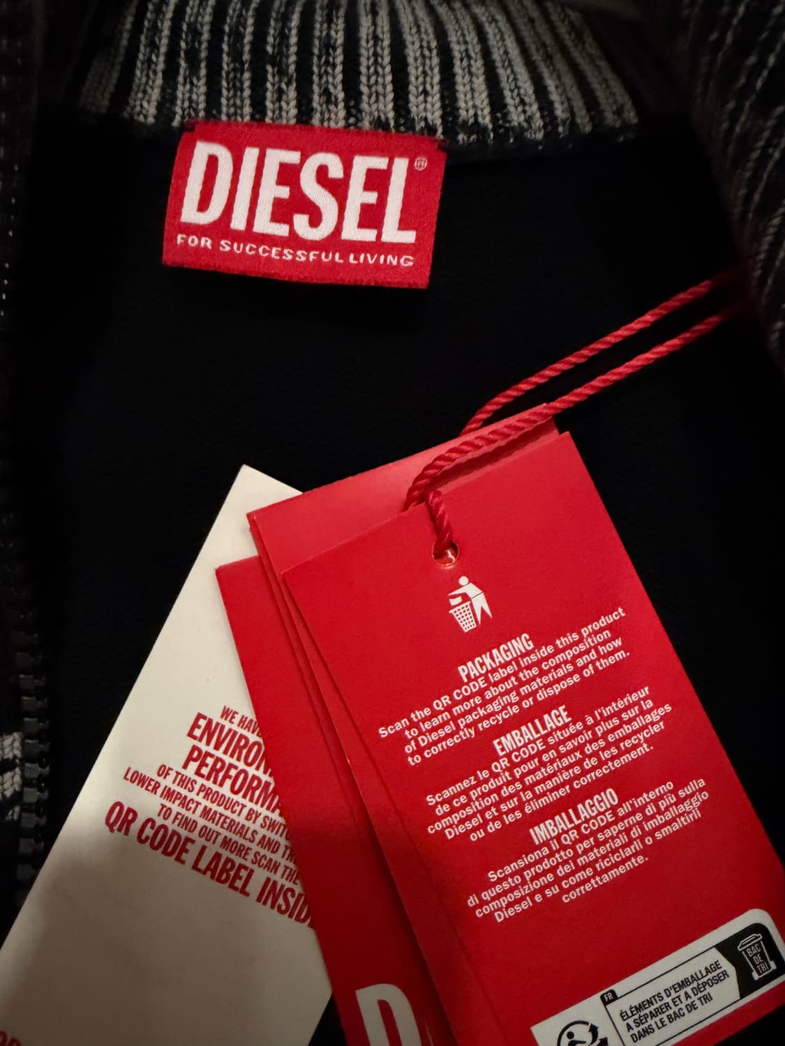 디젤 스트라이프 집업 봄버 재킷 상품이미지5