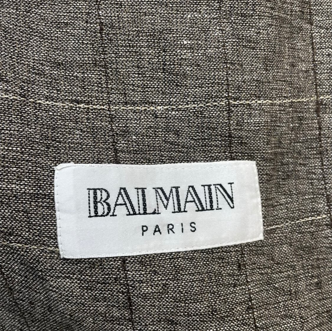 발망 Balmain 브라운 체크 린넨 블레이저 자켓 104R 상품이미지3