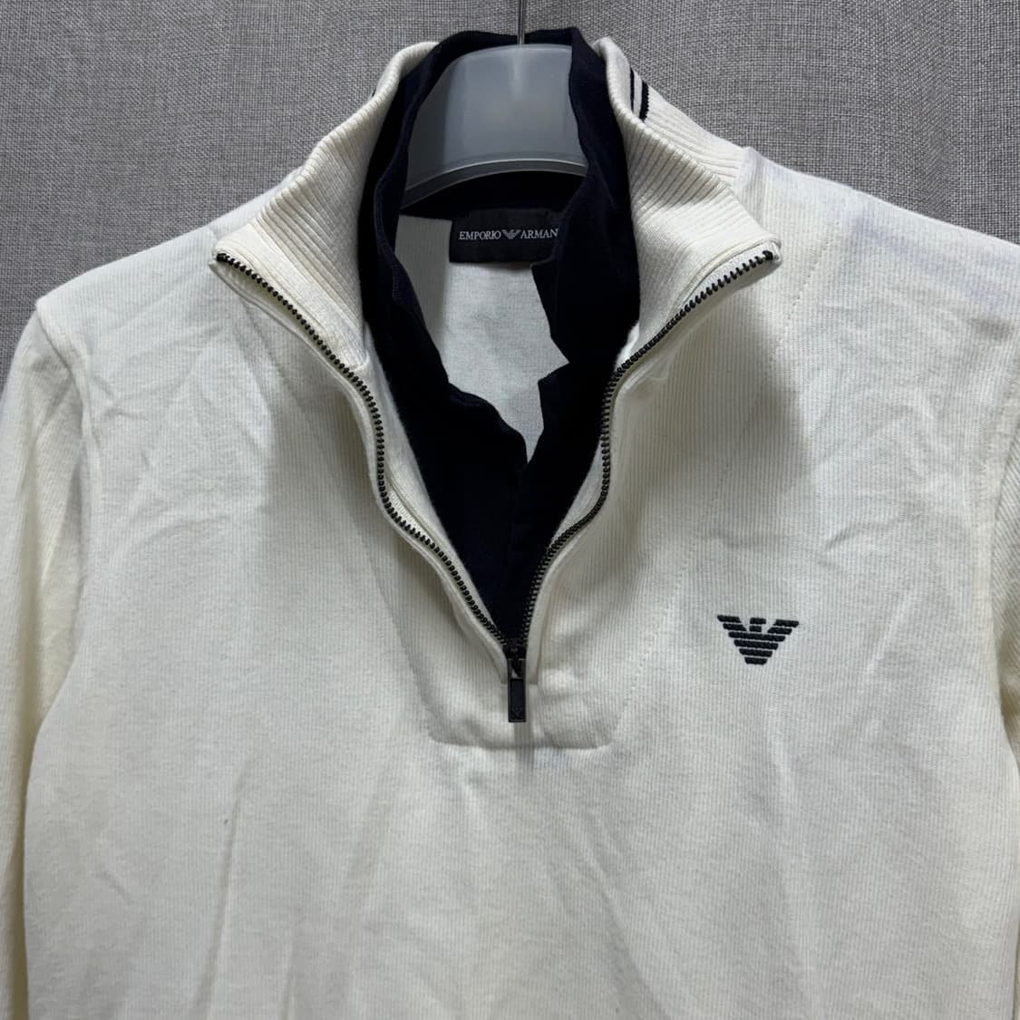 [M] 엠포리오 아르마니 카라 하프넥 반집업 니트 상품이미지4