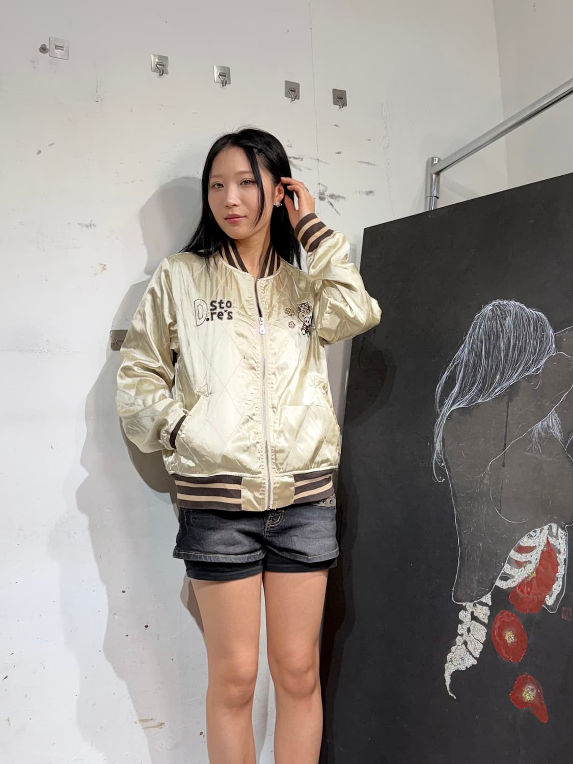 JPN 드럭스토어 일본빈티지 수니베어 스카잔 새틴 오리엔탈 스카쟌 상품이미지4