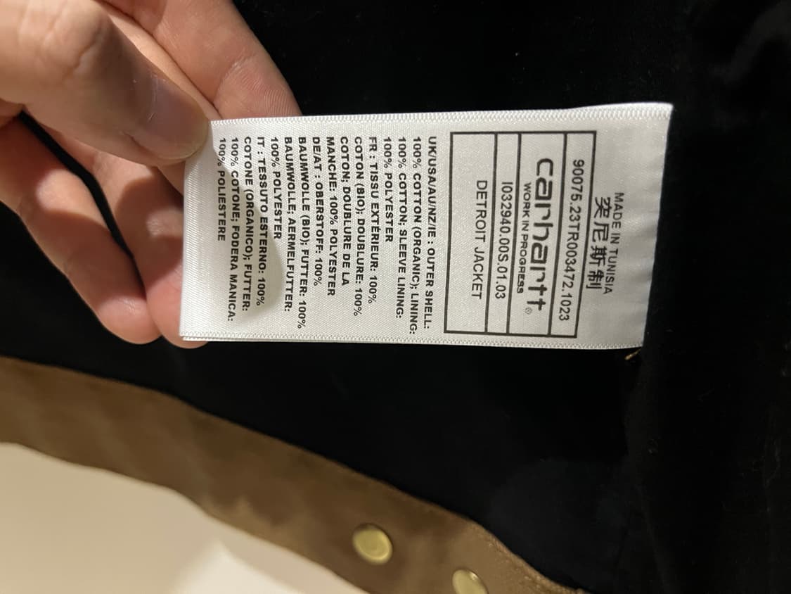 칼하트 WIP 언라인드 디어본 캔버스 디트로이트 자켓 해밀턴 브라운 XS 상품이미지3