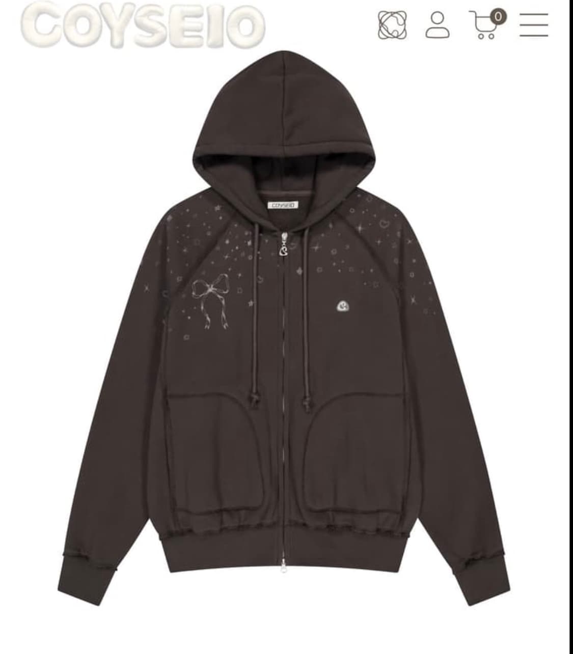 트윙클 후드집업 브라운 상품이미지1